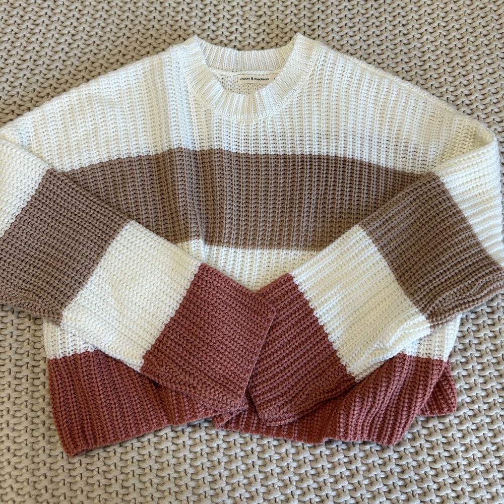 Cropped striped sweater